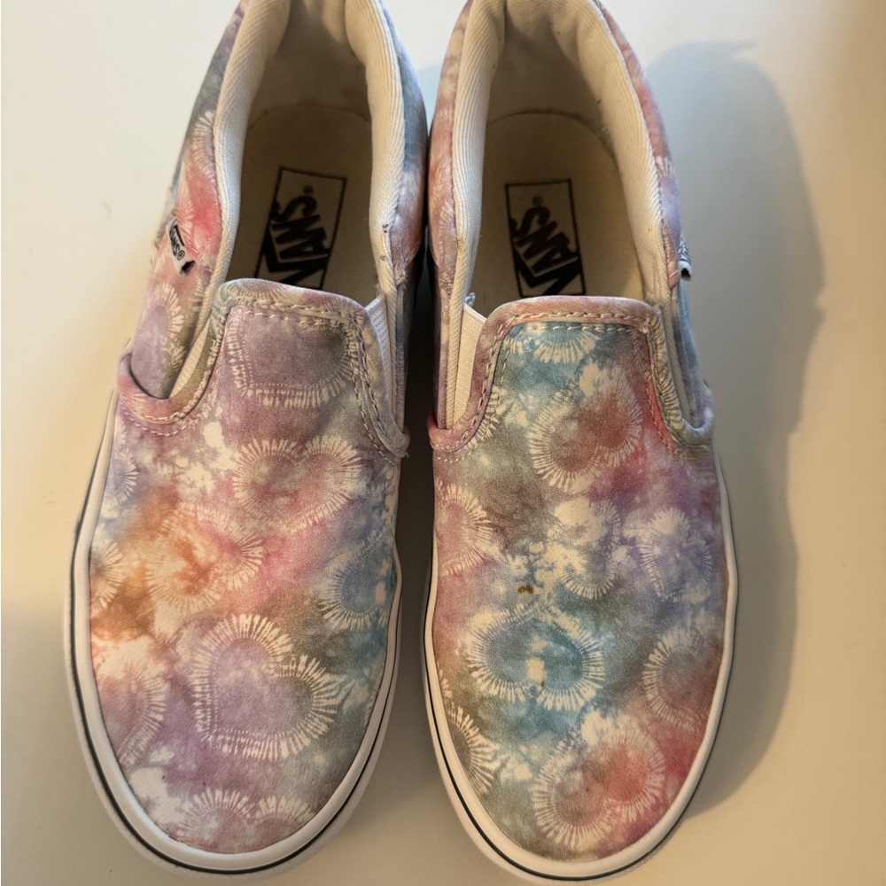 Slip on tie dye vans